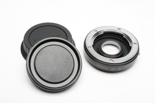 Fotodiox Minolta MD to Canon EOS mount adapter, clean, w/Caps