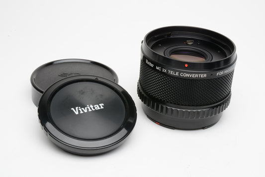 Vivitar MC 2X Tele Converter 6x6 Lens for Hasselblad 500C/M, Caps, clean!