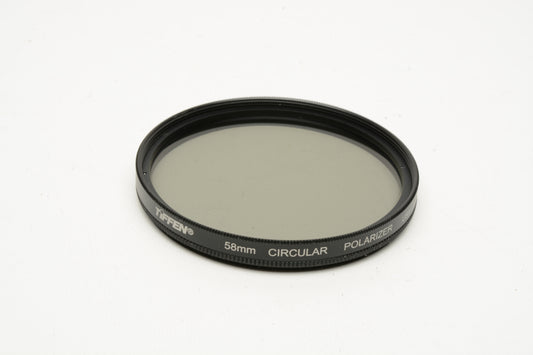 Tiffen 58mm circular polarizing filter in jewel case, Clean