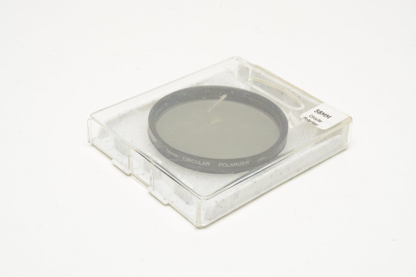 Tiffen 58mm circular polarizing filter in jewel case, Clean