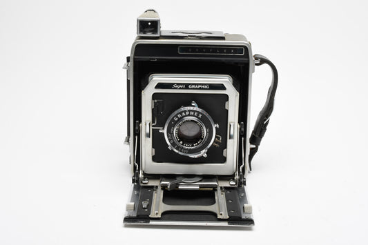 Graflex Super Graphic 4x5 camera w/135mm f4.7 lens, Tested, Great!