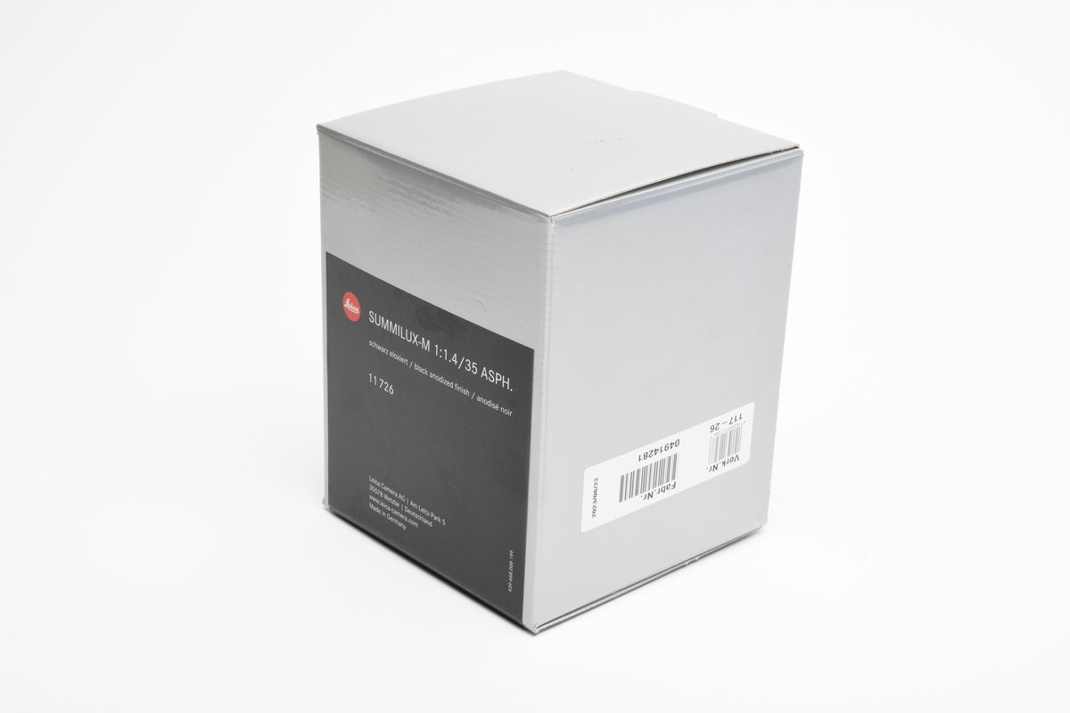Leica Summilux-M 35mm F1.4 ASPH Black 6-Bit M Mount Lens #11726 Mint-, Boxed