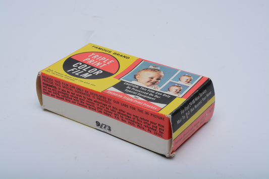 Famous Brand 126 Color film 12exp. Expired 9/73 film, Sealed pack