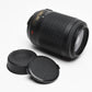 Nikon AFS Nikkor 55-200mm F4-5.6G ED DX VR zoom lens, caps, Great!
