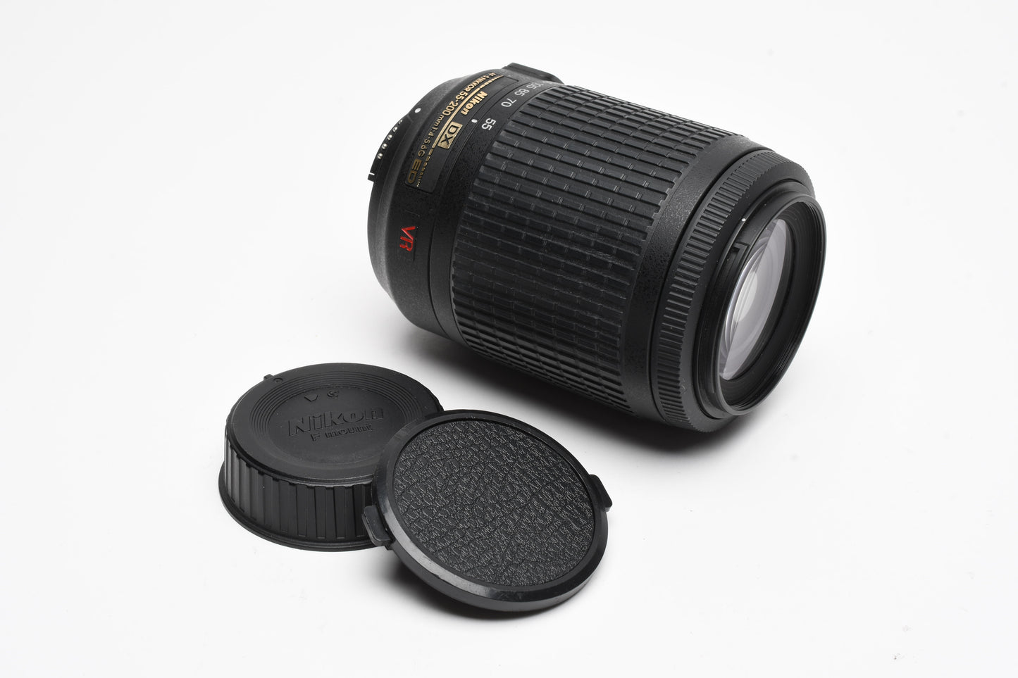 Nikon AFS Nikkor 55-200mm F4-5.6G ED DX VR zoom lens, caps, Great!