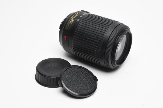 Nikon AFS Nikkor 55-200mm F4-5.6G ED DX VR zoom lens, caps, Great!