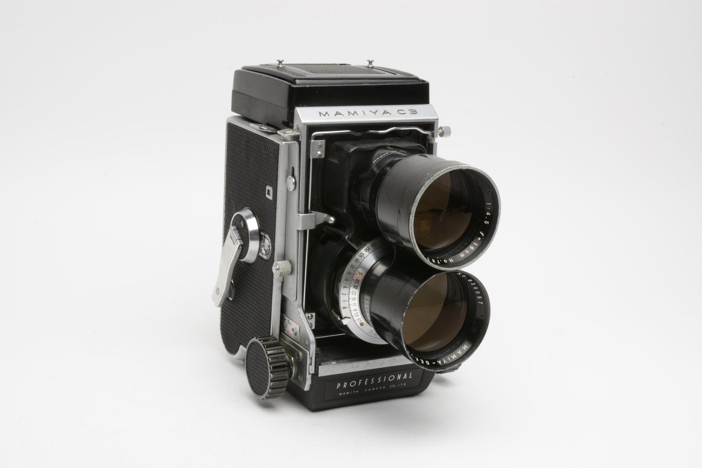 Mamiya C3 TLR w/18cm f4.5 lens, New seals, tested, Nice!