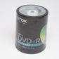 100X TDK DVD-R 4.7GB 120min 16X Optical Media Recordable, Sealed Tower