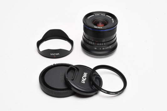 Laowa C-Dreamer 9mm f2.8 Sony E-Mount, Hood+Cpas, Mint-