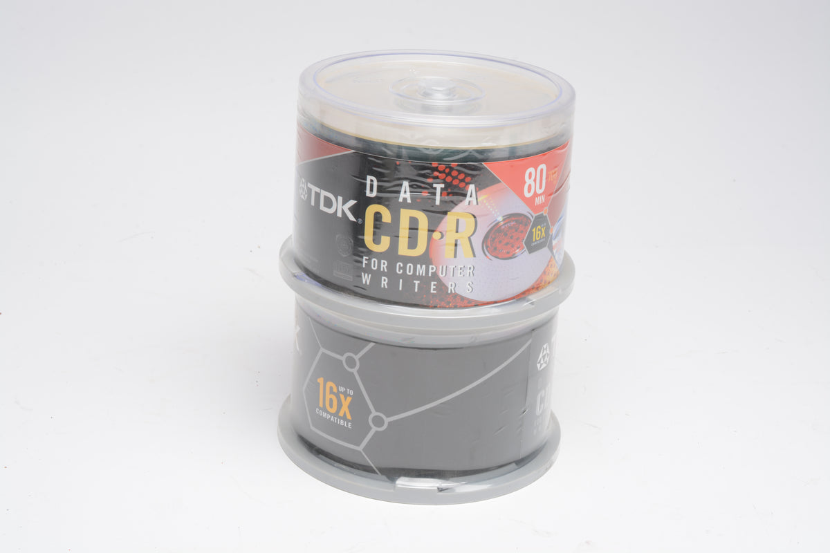 100X TDK Data CD-R 80Min 700MB 16X, Sealed Tower