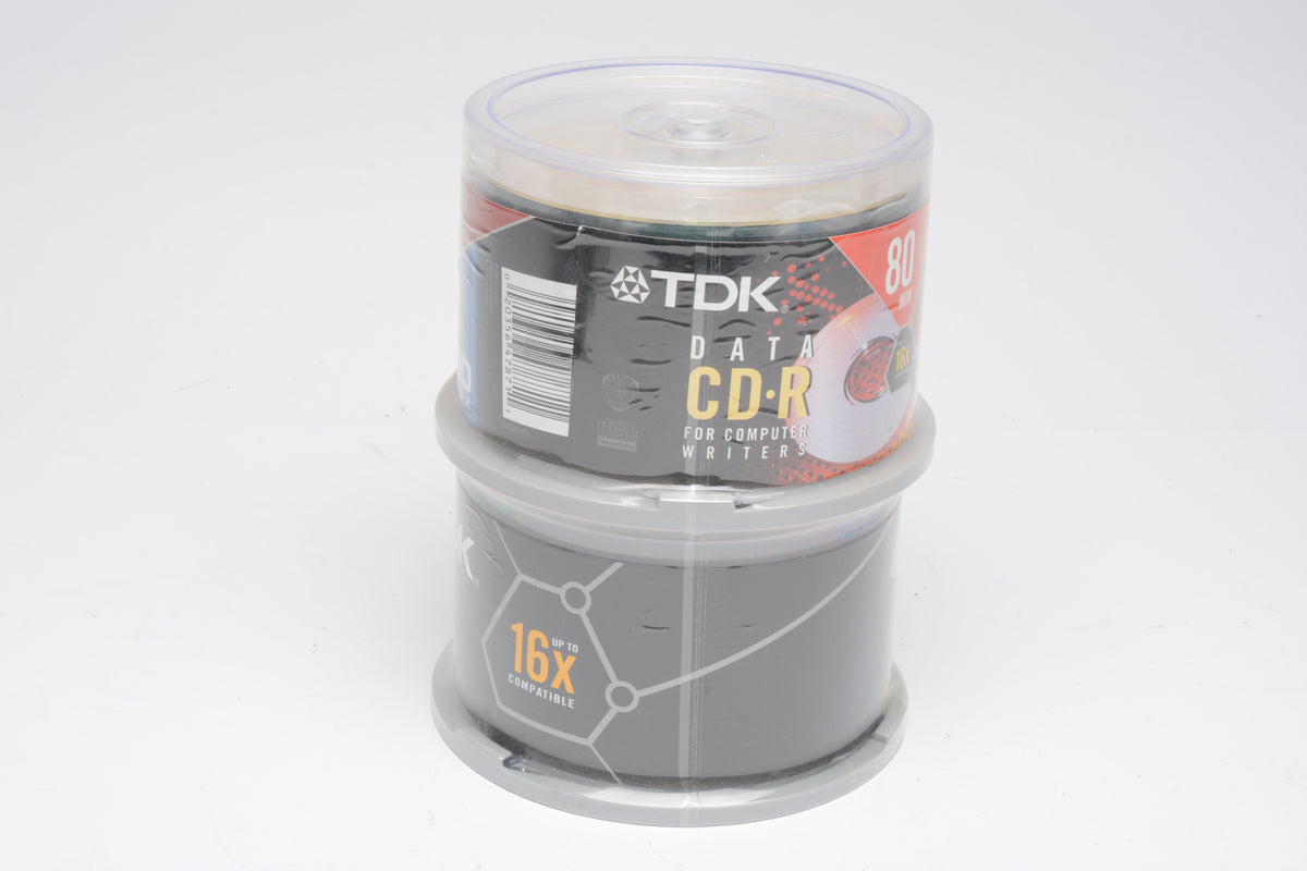 100X TDK Data CD-R 80Min 700MB 16X, Sealed Tower