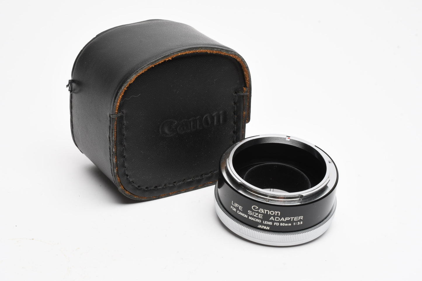 Canon LifeSize converter for 50mm f3.5 Macro FD lens in case, Very clean