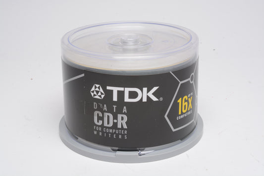 50X TDK Data CD-R 80Min 700MB 16X, Sealed Tower