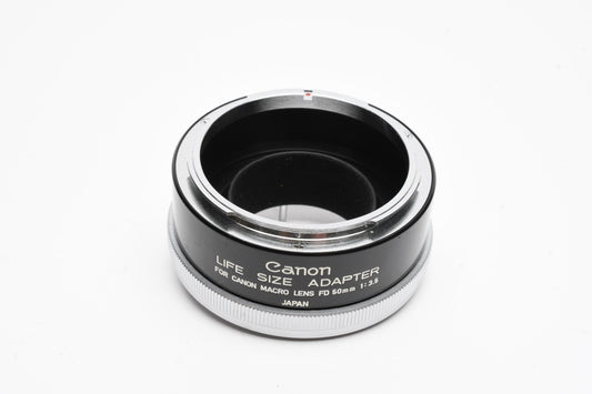 Canon LifeSize converter for 50mm f3.5 Macro FD lens in case, Very clean
