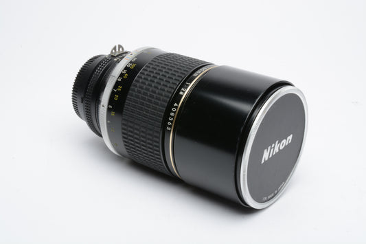 Nikon Nikkor*ED 180mm f2.8 AIS lens, very clean and sharp, w/Caps