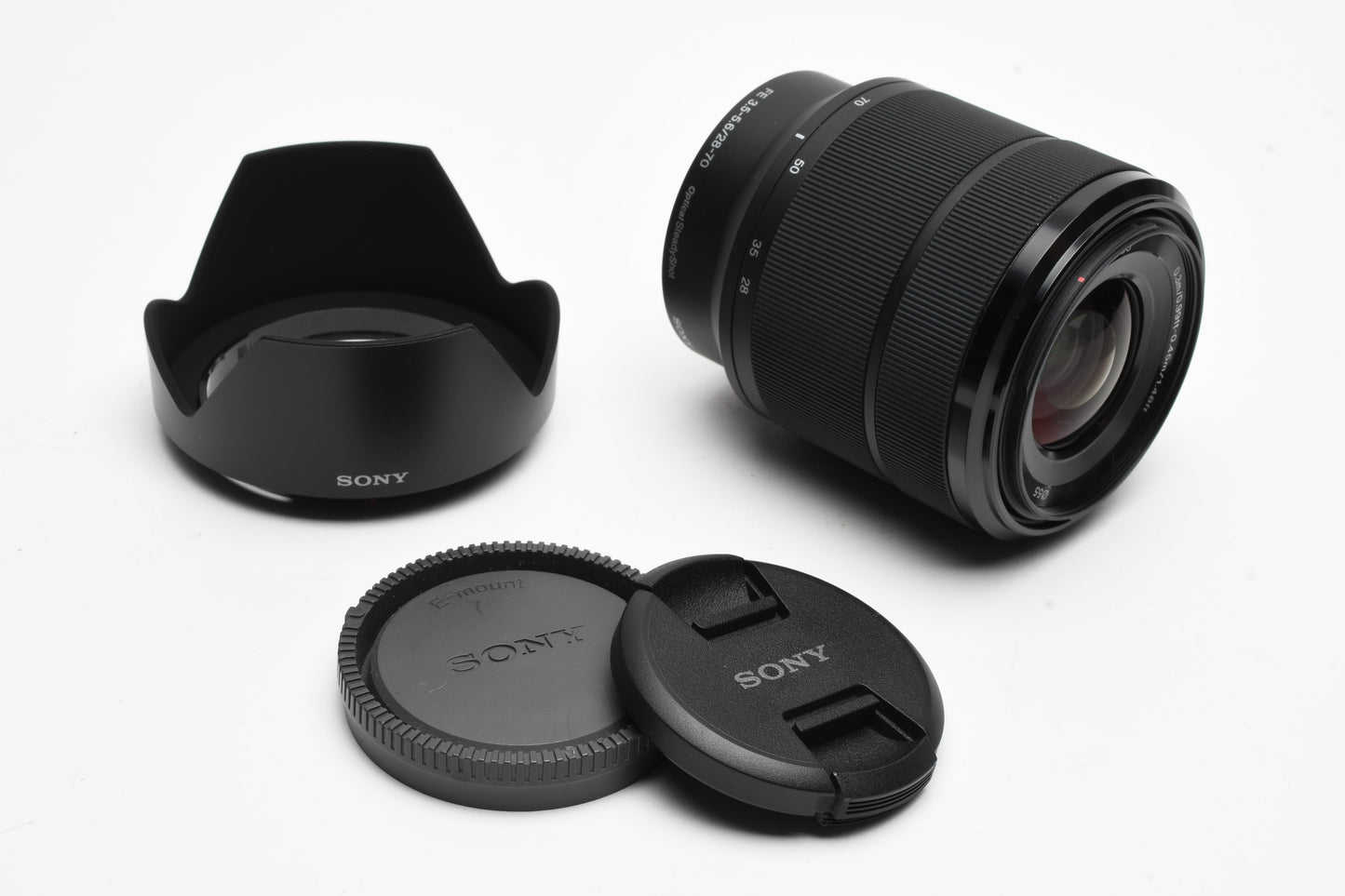 Sony FE 28-70mm f3.5-5.6 OSS zoom lens SEL2870, caps, hood, Mint-