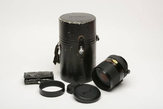 Nikon Reflex Nikkor 500mm Mirror lens w/HN27 hood, caps, collar, filters++ Very Clean!