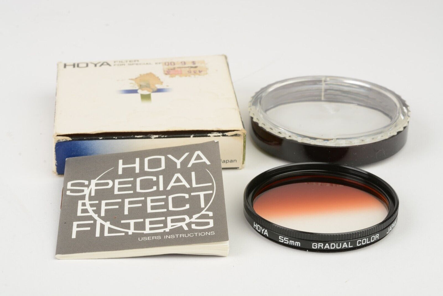 SET OF 3 MINT HOYA 55mm FILTERS, BOXED+JEWEL CASE, GRAD TOBACCO, K2 YELLOW, DIFF