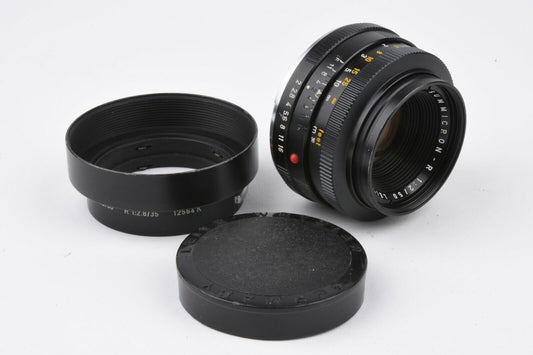 Leica Leitz Wetzlar 50mm F2 Summicron-R Lens (Germany), +Hood, Cap, Sharp!