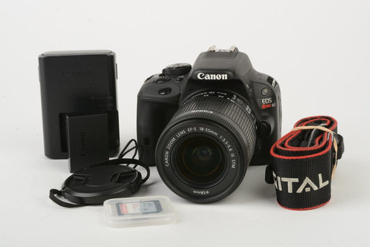 Canon Rebel SL1 DSLR w/EF-S 18-55mm STM, 32gb SD+batt+charger Only 3939Acts