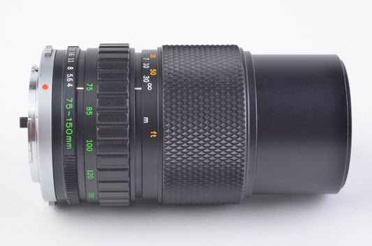 Olympus 75-150mm F4 MF Lens OM Mount, caps, nice, light mold at edge