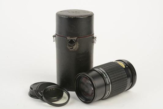 Pentax SMC 200mm F4 Telephoto Lens K-Mount, Caps + Case + UV, Very Nice!