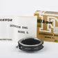 EXC++ BOXED NIKON F EXTENSION RING  MODEL E2, VERY CLEAN, w/INSTRUCTIONS