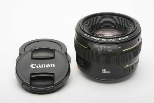 Canon EF 50mm F1.4 USM Lens, Caps, Very Clean, Nice Prime Lens, Barely Used