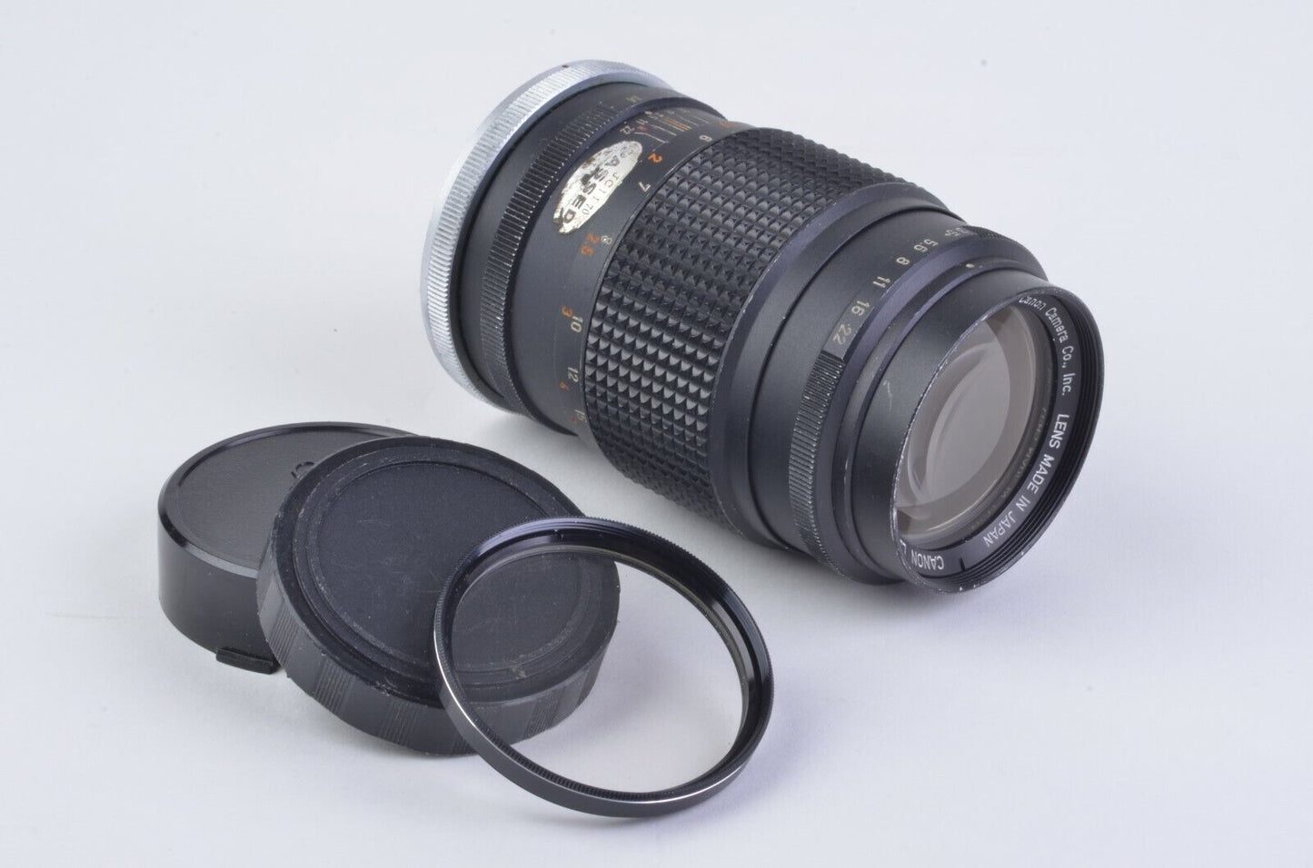 Canon 135mm F3.5 FL Breech Mount Lens,  UV, caps, Good!