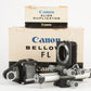 MINT- CANON BELLOWS FL, CAPS, +SLIDE DUPLICATOR, VERY CLEAN, BOXED
