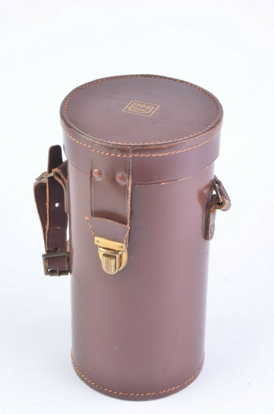 EXC+++ ENNA MUNCHEN LEATHER LENS CASE MEASURES ~8.5" TALL x 4.5" DIAMETER