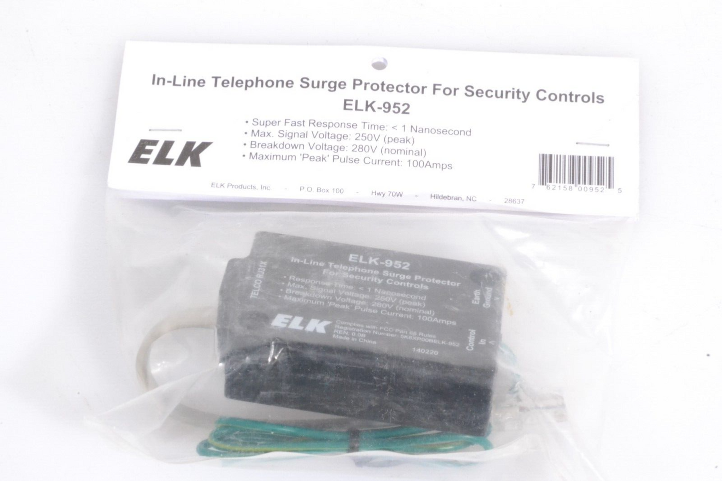 NEW ELK-952 IN-LINE TELEPHONE SURGE PROTECTOR