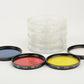 EXC++ SET OF 4 HCE 55mm FILTERS IN JEWEL CASES RED, YELLOW, BLUE, UV VERY CLEAN
