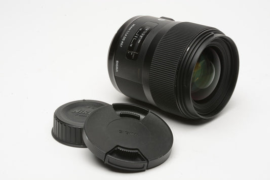 Sigma USA 35mm f1.4 DG HSM Art lens for Nikon AF mount, w/caps