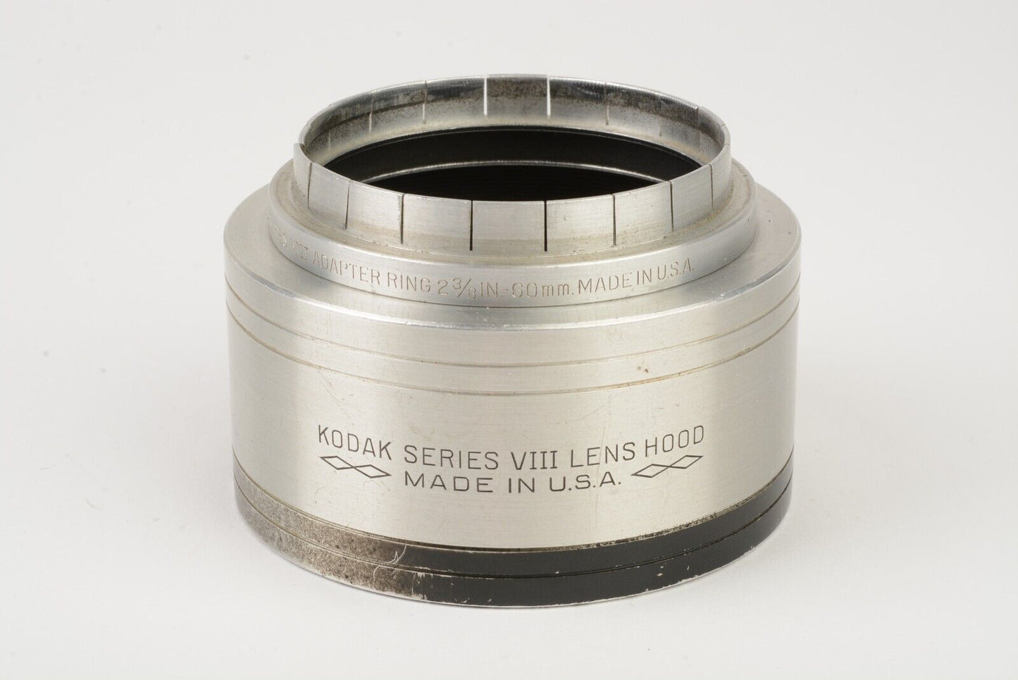 EXC++ KODAK SERIES VIII 8 METAL LENS HOOD w/60mm ADAPTER RING, VERY CLEAN