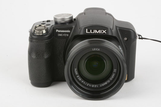 Panasonix Lumix DMC-FZ18 8.1MP Camera, Case+Batt+Charger+2Gb SD