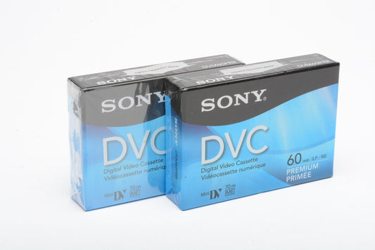 New 2X Sony DVM60PRR MINI DV Digital Video Cassettes (2X DVM60) Premium Grade