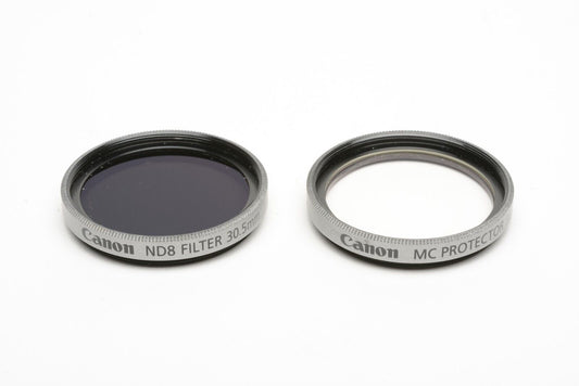 MINT- SET OF 2 CANON 30.5mm UV & ND8 FILTERS IN POUCH