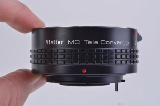 Vivitar MC Tele Converter 2x-22 Barely Used, w/Case + Caps PK Mount