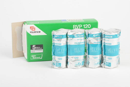 4X ROLLS OF VELVIA RVP 120 50 ASA IN PROPACK BOX, EXPIRED 8/2005