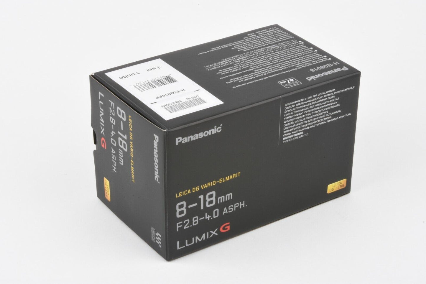 MINT BOXED USA PANASONIC LEICA DG 8-18mm F2.8-4 ASPH. LENS LUMIX G, COMPLETE