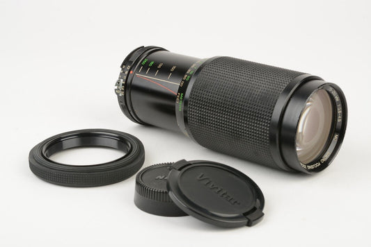 Vivitar 75-250mm f/3.8-4.5 Zoom Lens, Hood+Caps