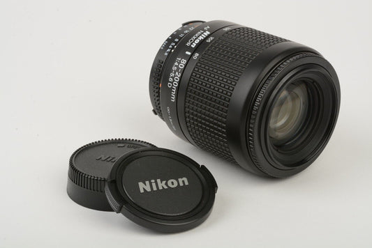 Nikon AF Nikkor 80-200mm F4.5-5.6D w/ Caps, very clean, barely used