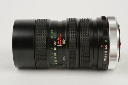 Vivitar 70-150mm F3.8 Close Focusing 2-Tough Zoom Lens for Canon FD + case