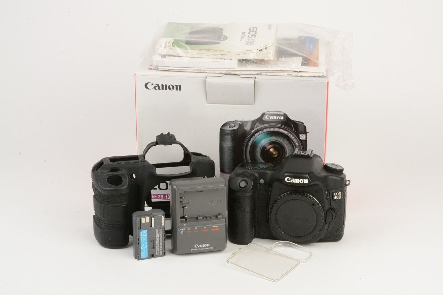 EXC+++ CANON EOS 40D BODY ONLY, 2BATTS, CHARGER, RUBBER SHELL, MANUALS 8625 ACTS