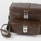 EXC++ VINTAGE FAUX LEATHER CAMERA CASE WITH "S" INSERT ~10.5 x 8" x 6" NICE!