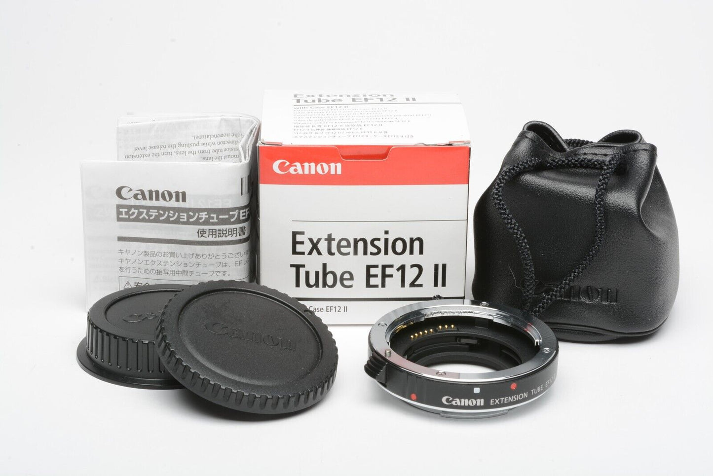 MINT- BOXED CANON EF12 II EXTENSION TUBE w/CAPS, POUCH, BARELY USED