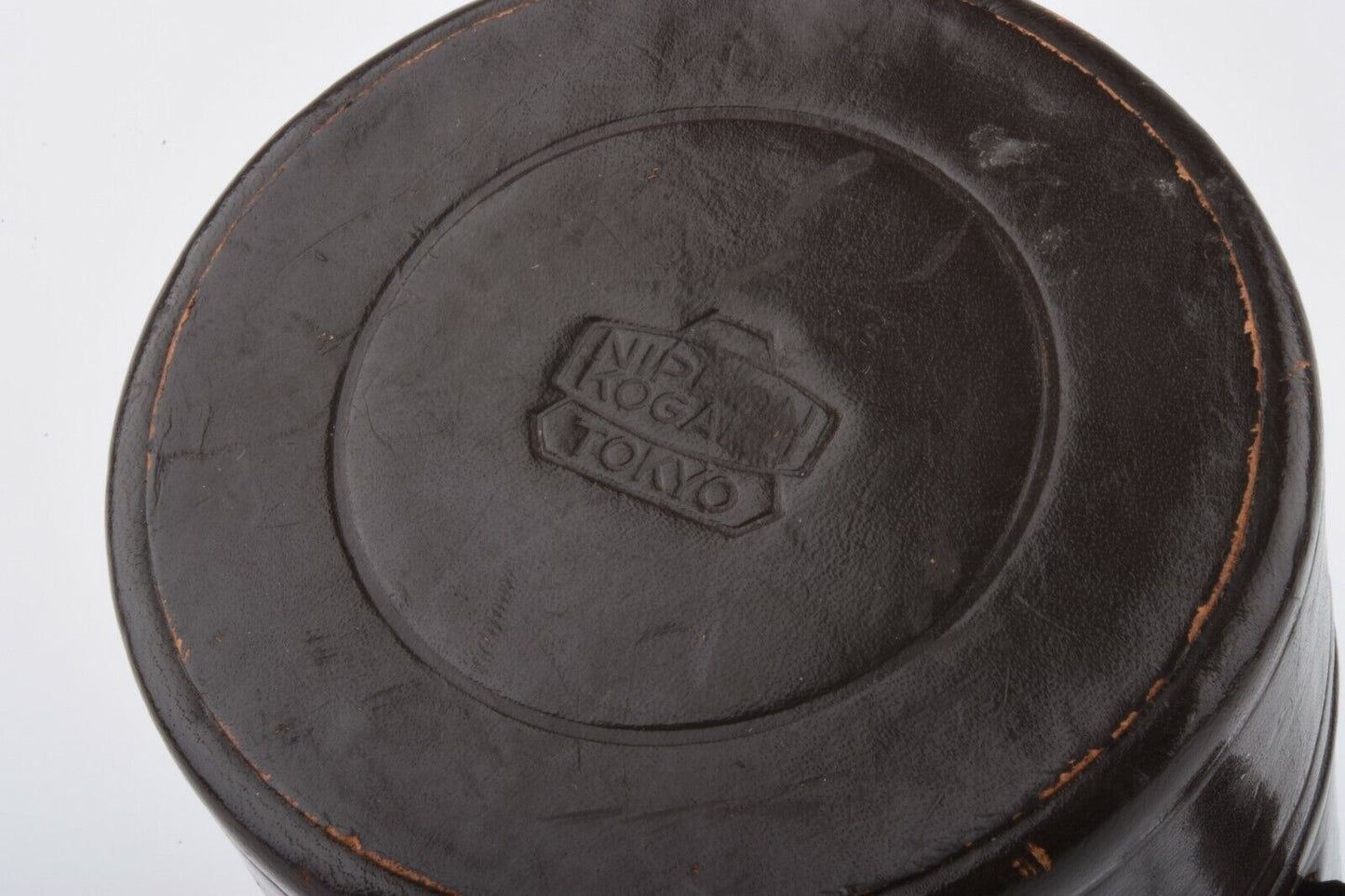 EXC++ NIKON NIPPON KOGAKU BROWN LEATHER LENS CASE ~3.25  x 5"