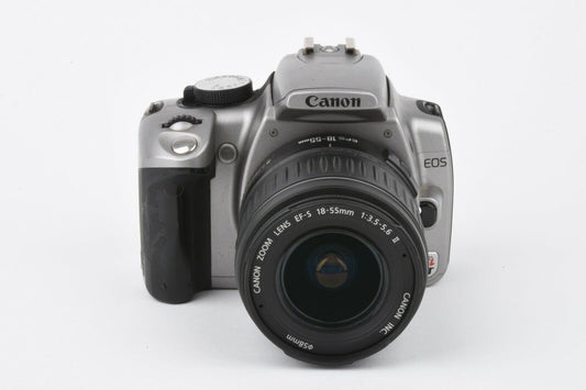 Canon EOS Rebel XT SILVER 8MP DSLR w/18-55mm F3.5-5.6, batt+charger+CF+strap, tested