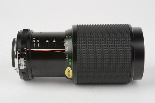 Vivitar 75-205mm F3.8 MC Macro Lens For Nikon AI Mount, Caps, Very Nice